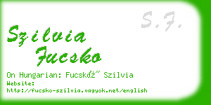 szilvia fucsko business card